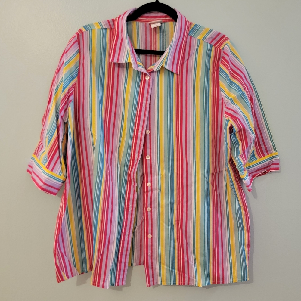Vintage 90s Rainbow button down